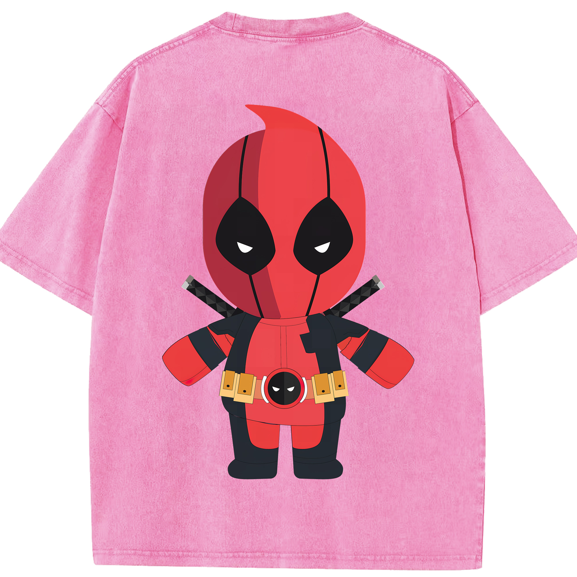 （画像用） Deadpool デッドプール 綿100% ヴィンテージ風 半袖Tシャツ（背面プリント）